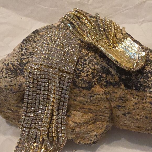 New FP Zsa Zsa Dangle Earrings – Golden Rays Multi Strand Rhinestone - Picture 7 of 9